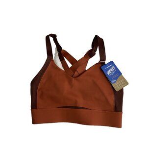 Brooks 30A/B Copper Run Raisin Drive Interlace Sports Bra Compression Wicking